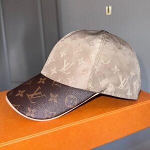 Louis Vuitton Authentic Beige and Dark Brown Monogram Hat
